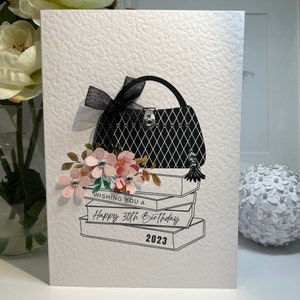 Carte 30e anniversaire, Carte trentième anniversaire, 30e carte, Joyeux 30e carte, 30e carte de luxe, Carte de sac à main, 30e petite amie, 30e fille, 30e