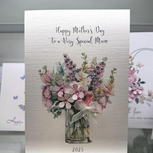 Tarjeta del Día de la Madre, Tarjeta del Día de la Madre hecha a mano, Tarjeta de lujo del Día de la Madre, Tarjeta especial del Día de la Madre, Colibrí con gemas, Tarjeta de recuerdo