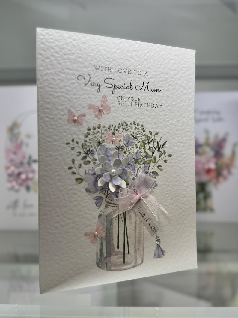 Mum Birthday Card, Mum 70th Birthday Card, 3D Floral Birthday Card ...