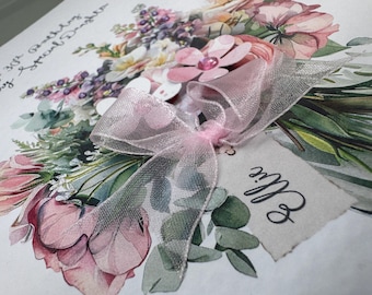 Happy Birthday Daughter, Personlaised Daughter Card,  Daughter Card, 3D Pink Paper Flowers, ANY AGE & NAME , Daughter 21st, 30th, 40th, 50th