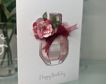 Happy Birthday Card, 3D Luxury Birthday Card, Special Birthday Card, Perfume Bottle Birthday Card, Birthday Card, Designer Birthday Card