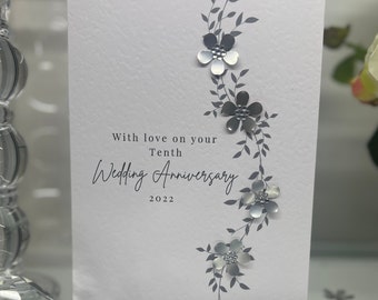 2026 Real Tin Anniversary Card, Tenth Wedding Anniversary, 10th Wedding Anniversary Card, Traditional Tin Anniversary, Friends