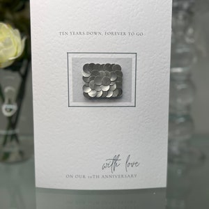 Carte d'anniversaire en fer blanc véritable, dixième anniversaire de mariage, carte de 10e anniversaire de mariage, anniversaire en fer blanc traditionnel, anniversaire de mari