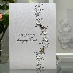 Carte ami joyeux anniversaire, carte ami spécial, carte d'anniversaire marguerite et abeille, carte ami incroyable, carte meilleur ami, carte ami abeille, ami
