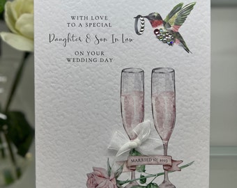 Son & Daughter In Law, Daughter And Son In Law Wedding Card, Personalised boxed Wedding Card, Son Wedding Card, Daughter Wedding Card, Boxed