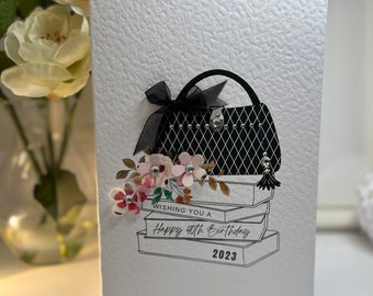 40th Birthday Card, Fortieth Birthday Card, 40th Card, Happy 40th Card, Luxury 40th Card, Handbag Card, 40th Girlfriend, 40th Daughter, 40