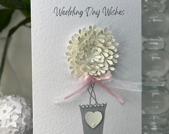 Trouwkaart, Bruiloft Gefeliciteerd, Bruid & Bruidegom, Speciale Trouwkaart, 3D Trouwkaart, Aandenken Trouwkaart, Luxe Trouwkaart