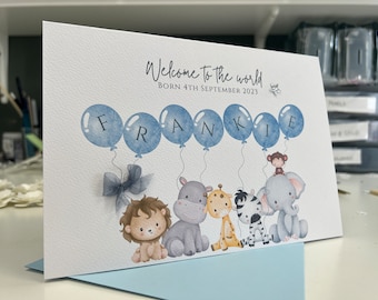 Carte personnalisée nouveau bébé garçon, carte nouveau bébé, nouveau petit-fils, carte nouveaux parents, carte nouveau bébé fils, carte nouveau bébé, félicitations de bébé