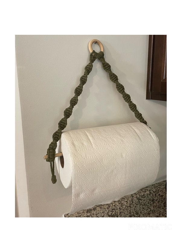 Macrame Paper Towel Holder Macrame Kitchen Accessory Boho Etsy