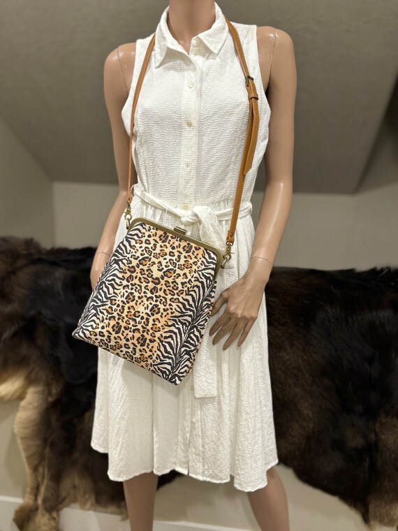 Leopard Pattern Print, Genuine Embossed Leather  … - image 6