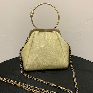Vintage Style Handmade Genuine Leather Kiss-lock Wristlet/Crossbody/Evening Bag