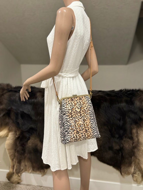 Leopard Pattern Print, Genuine Embossed Leather  … - image 4