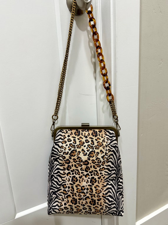 Leopard Pattern Print, Genuine Embossed Leather  … - image 1
