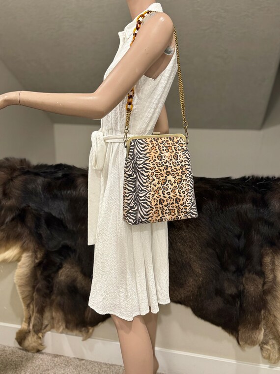 Leopard Pattern Print, Genuine Embossed Leather  … - image 2