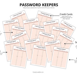 Password Keeper Digital Download, Passwords, Offline Passwords, Journals, Notebooks, Planners, PDF Download
