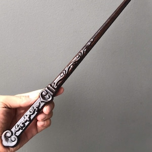 Wooden Wizard Wand, Hand-carved Wands, Heart Magic Wand, Wooden Magic Wand, Witch&#39;s Wand, Best Gift For Halloween, Christmas, Birthday