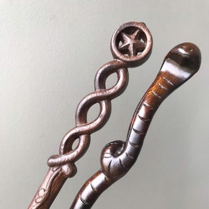 Handcrafted Wooden Magic Wand, Star Wand and Snake Wand - A Unique Gift for Birthdays, Christmas, Halloween