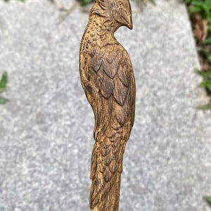 Hand-Carved Wooden Phoenix Wand: Unfinished DIY Magic Wand