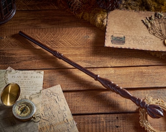 Fire magic wand, Wooden Hand Carved, Wood wands, wizard wand,  gift, Suitable For Wizards Full Of Wisdom | For Halloween.