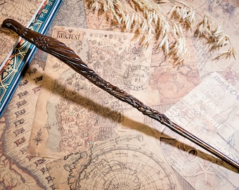 Wooden Wands | Hand-Carved Wands | Handmade Wooden Bird Magic Wand | Witch's Wand | Magical | Unique Magic