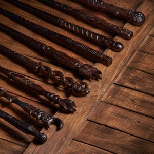 Custom Hand-Carved Magic Wand – Made to Order from Your Design | Personalized Wooden Wizard Wand.