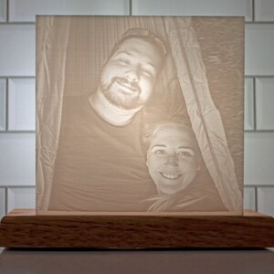 Personalized LED Lighted Lithophane Photo | Anniversary Gift | Engagement Gift