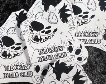 crazy hyena club furry sticker