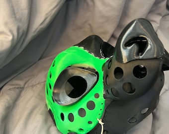 Base de cabeza de disfraz de hiena impresa en 3D con mandíbula, ojos y dientes móviles