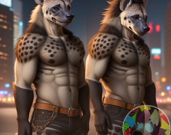 EXCLUSIVE Furry Adopt UNIQUE Adoptable Fursona hyena