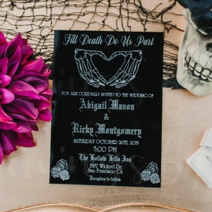 Gothic Wedding invitations,  Wedding Invites, Black Invitations, Custom Invitations, Elegant Party Invitations
