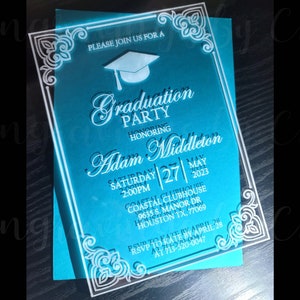 Graduation Invite, Graduation Announcement, Acrylic Graduation Invitation,  Graduation Invite for Son or daughter, High school graduation In