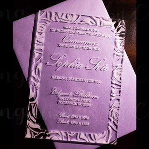 Quinceanera Luxury Acrylic Custom Invitations,  Rose border invites, Clear Acrylic Invite, Custom Invitations, Announcement