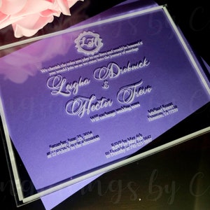 Wedding Acrylic Custom Invites, Wedding Invites, Bridal Shower Invites, Clear Acrylic Invites, Custom Invitations, Party Invitations