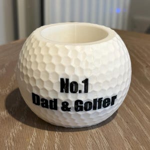 Personalised Golf Ball Pen Pot, Custom Name Desk Organiser