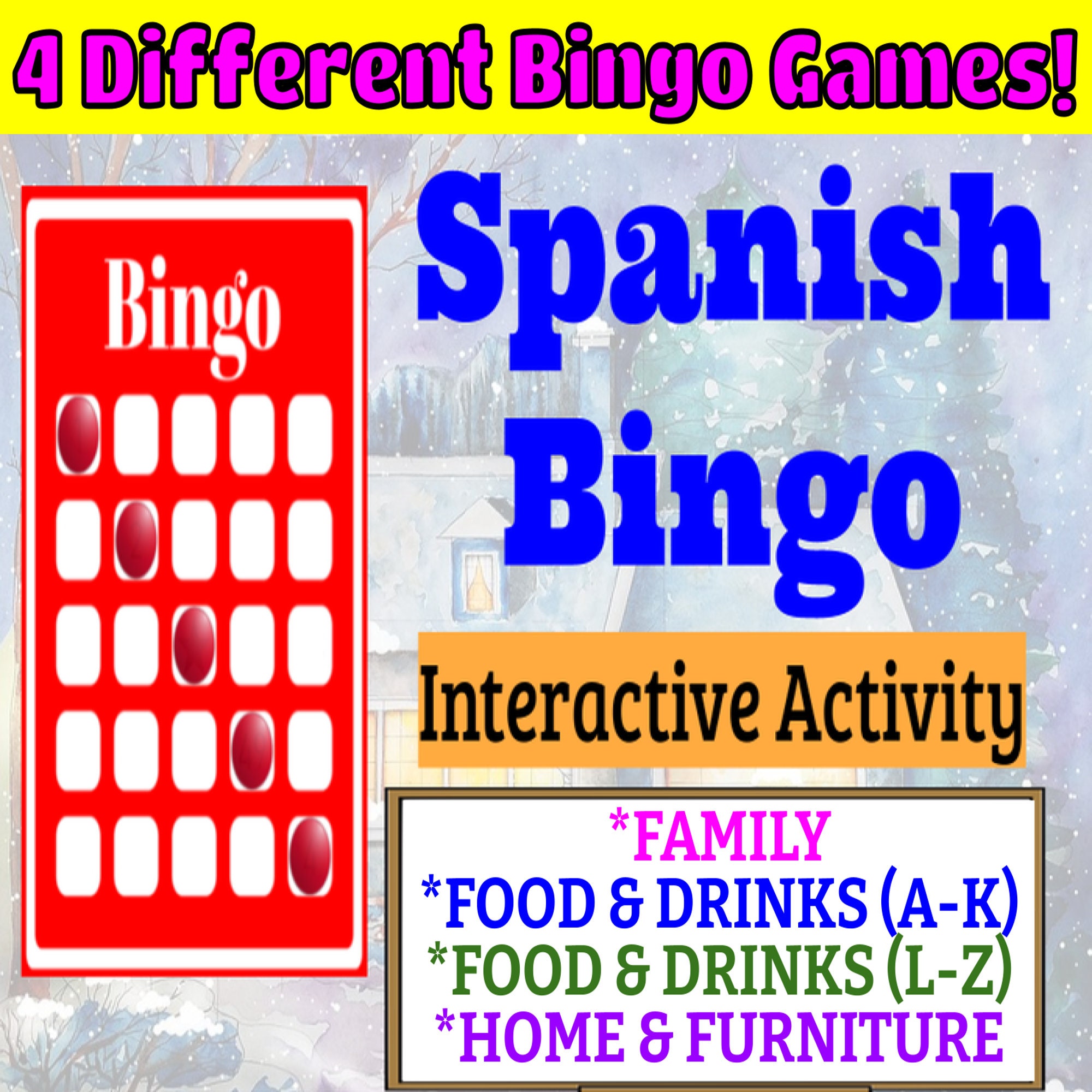 Vocabulary List #3 Bingo Card