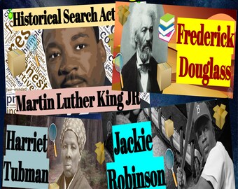 Black History Teaching: Digital History Puzzle Activities! Martin Luther King Jr, Frederick Douglass, Harriet Tubman, Jackie Robinson