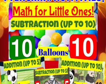 Pre-School & Kindergarten Math Bundle!  Addition and Subtraction!   FOUR Digital Activities on Google Slides!