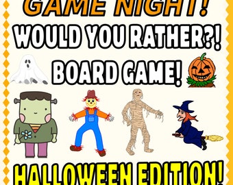 Would You Rather?  Board Game  Halloween Edition - Digital Download - Family Game Night - 270+ Questions