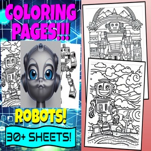 Coloring Pages For Kids - Robots - Over 25 Printable Sheets!