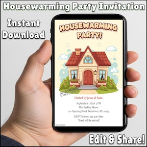 Editable Housewarming Party Invitation | Printable Invite for Celebration | 5x7 and 8.5x11 Sizes | Instant Download | Digital Template