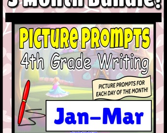 3rd Grade Teaching Resource Writing Picture Prompts & Story Starters - BUNDLE #2   January - May