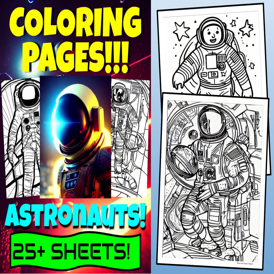 Coloring Pages for Kids - Astronauts - Over 25 Printable Sheets! - Etsy