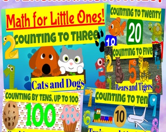 Pre-School & Kindergarten Math Bundle!  FIVE Counting Digital Activities on Google Slides!