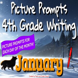 4th Grade Writing Picture Prompts & Story Starters BUNDLE 2 January May image 5