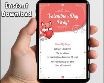 Uitnodiging voor Valentijnsdagfeest | Bewerkbare sjabloon (digitale download)