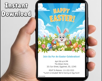 Editable Easter Party Invitation | Printable Digital Template