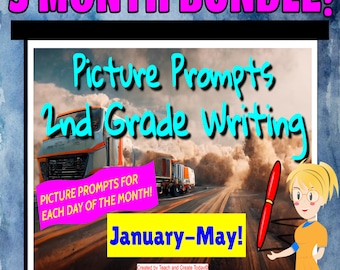 2nd Grade Writing Picture Prompts & Story Starters - BUNDLE #2   January - May