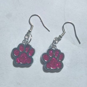 Cute paw print earrings multiple colors