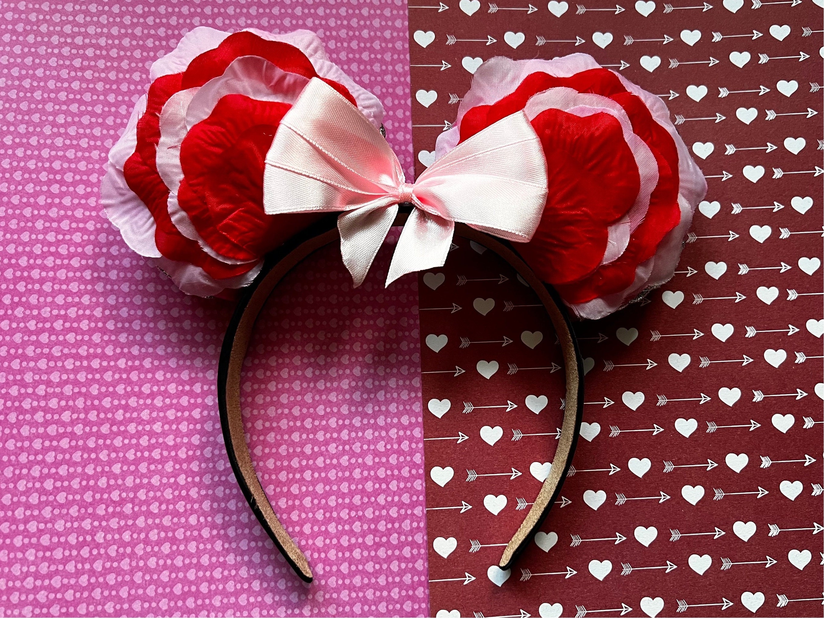 Custom Made- Red Rose Mouse Ears Headband Red as A Rose Mouse Ears - Etsy main image 2