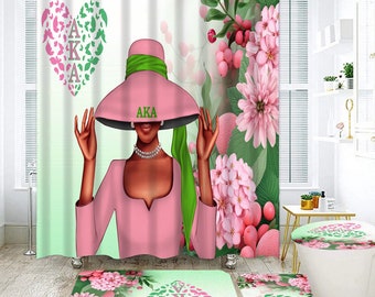 Alpha Kappa Alpha Sorority IV – Ensemble de 4 rideaux de douche